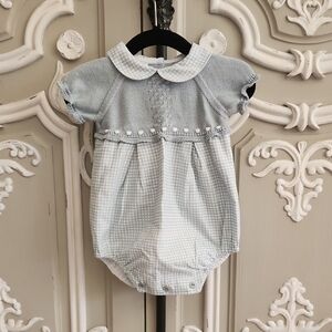 Artesania Granlei Baby Bubble Romper Gingham Size 6 Months